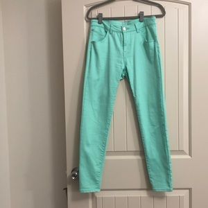 CP Jeans Juniors Mint Green High Rise Jeans Size 9